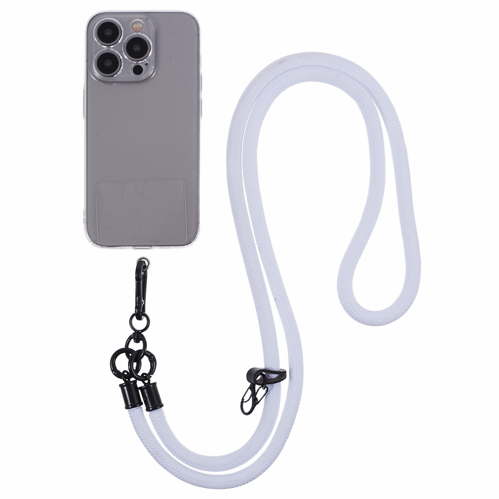 Style A Phone Strap 8mm Universal Nylon Phone Neck Lanyard with Clear Patch Style A Phone Strap 8mm Universal Nylon Phone Neck Lanyard with Clear Patch